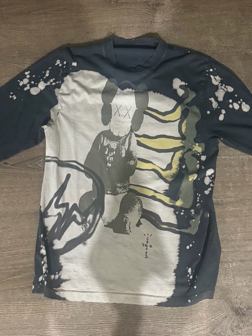 KAWS Graphic Long Sleeve Shirt Gray/White